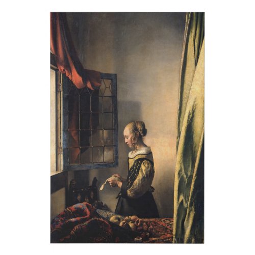 Vermeer _ Girl Reading a Letter at an Open Window Faux Canvas Print