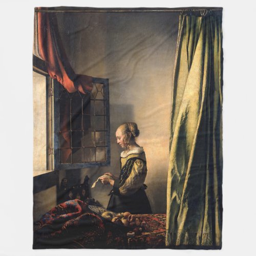 Vermeer _ Girl Reading a Letter at an Open Window Fleece Blanket