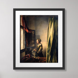 Vermeer - Girl Reading a Letter at an Open Window Framed Art