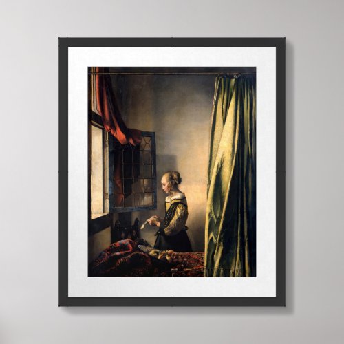 Vermeer _ Girl Reading a Letter at an Open Window Framed Art