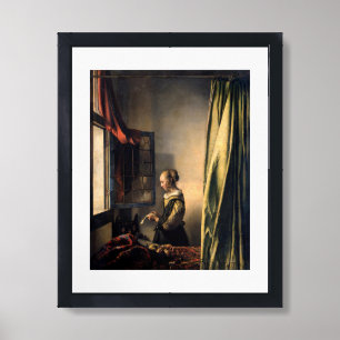 Vermeer - Girl Reading a Letter at an Open Window Framed Art