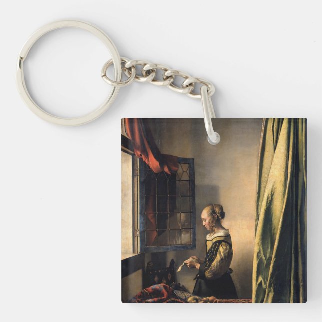Vermeer - Girl Reading a Letter at an Open Window Keychain (Front)