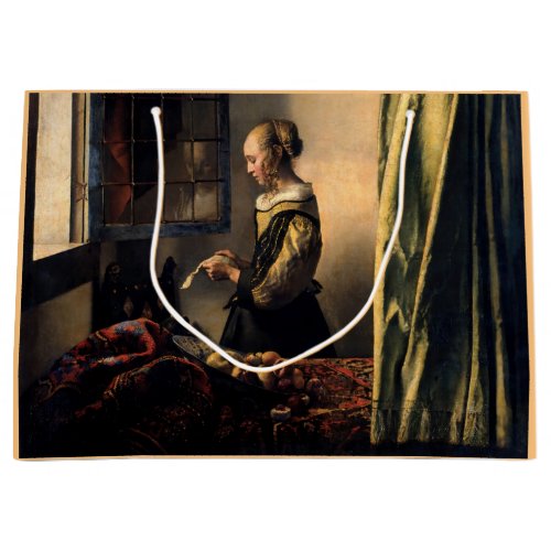 Vermeer _ Girl Reading a Letter at an Open Window Large Gift Bag