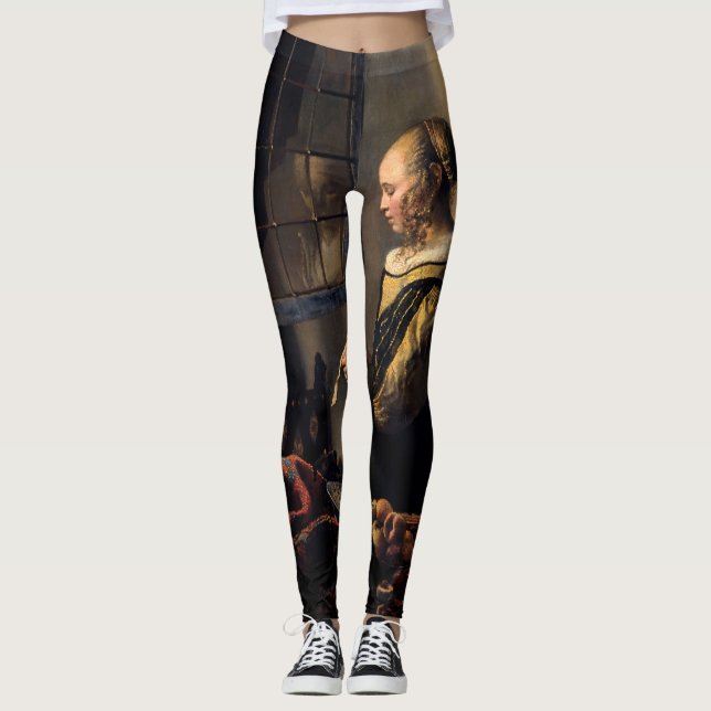 Vermeer - Girl Reading a Letter at an Open Window Leggings (Front)