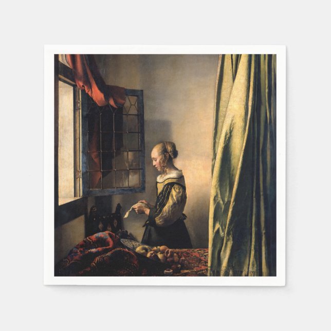 Vermeer - Girl Reading a Letter at an Open Window Napkins (Front)