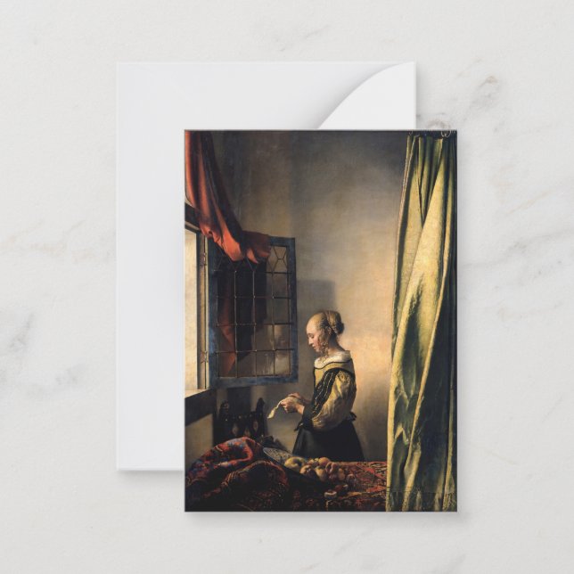 Vermeer - Girl Reading a Letter at an Open Window Note Card (Front)