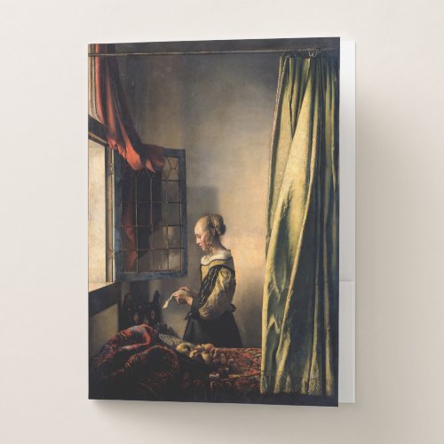 Vermeer _ Girl Reading a Letter at an Open Window Pocket Folder