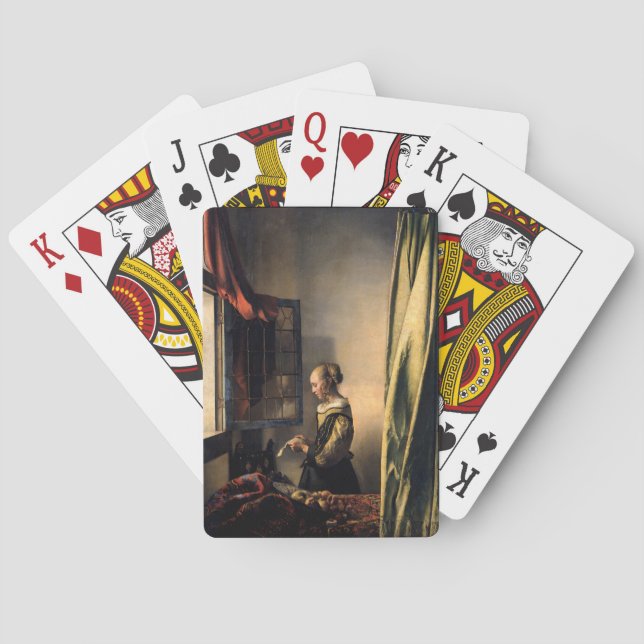 Vermeer - Girl Reading a Letter at an Open Window Poker Cards (Back)