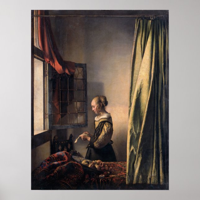 Vermeer - Girl Reading A Letter At An Open Window  Poster (Front)