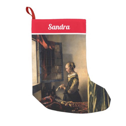 Vermeer _ Girl Reading a Letter at an Open Window Small Christmas Stocking