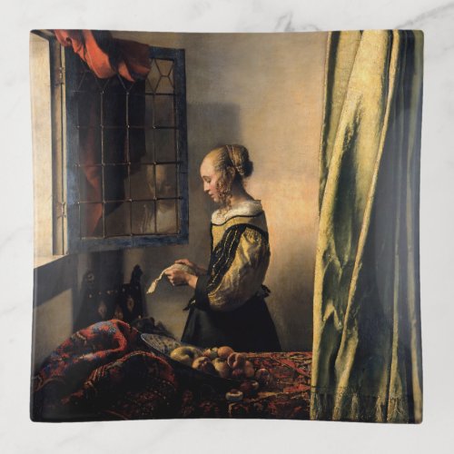 Vermeer _ Girl Reading a Letter at an Open Window Trinket Tray