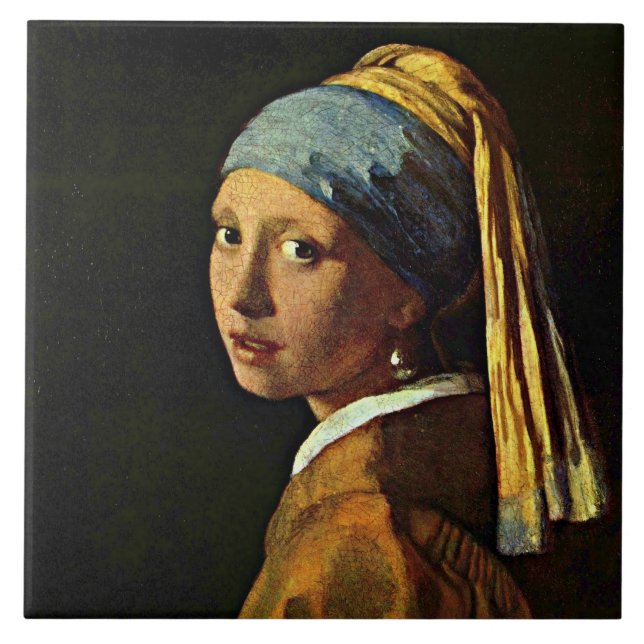 Vermeer: Girl with a Pearl Earring (2) Ceramic Tile (Front)