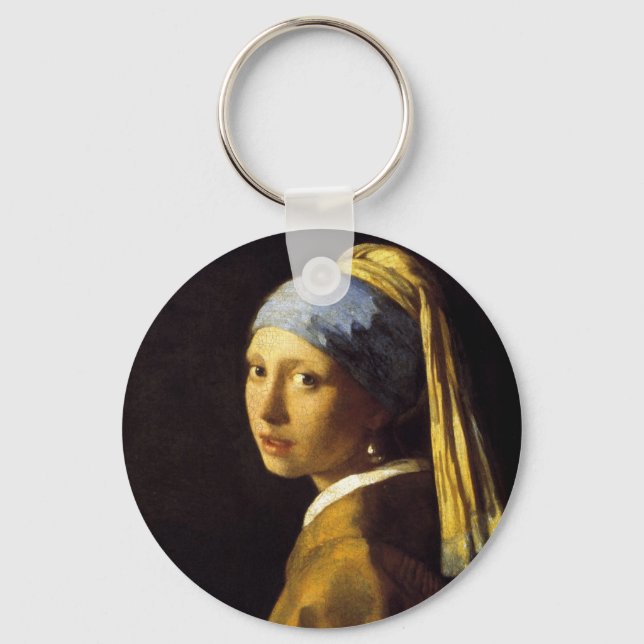 Vermeer Girl with a Pearl Earring Fine Art Keychain (Front)