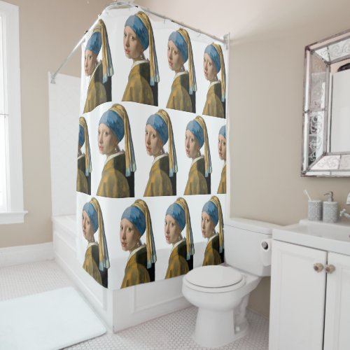 Vermeer _ Girl with a Pearl Earring isolated Shower Curtain