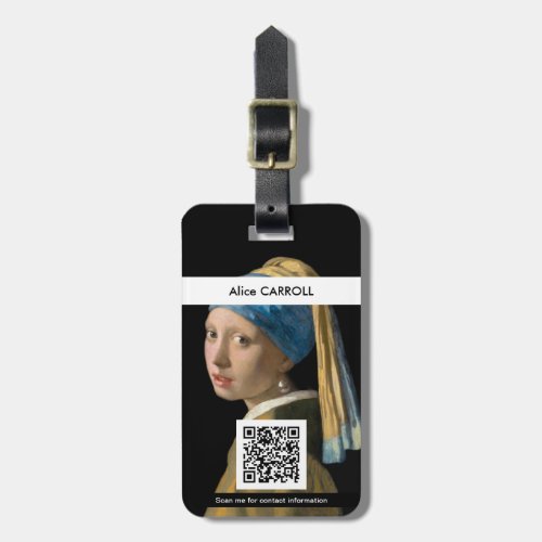 Vermeer _ Girl with a Pearl Earring _ QR Code Luggage Tag