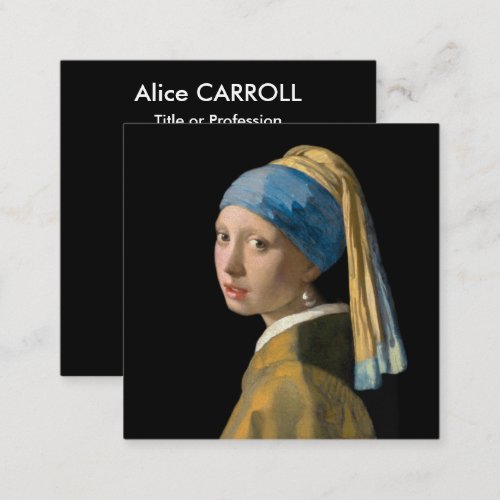 Vermeer _ Girl with a Pearl Earring _ QR Code Square Business Card