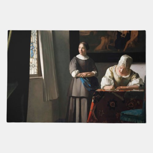 Vermeer _ Lady Writing a Letter with her Maid Doormat