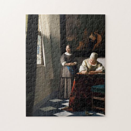 Vermeer _ Lady Writing a Letter with her Maid Jigsaw Puzzle