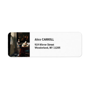 Vermeer - Lady Writing a Letter with her Maid Label