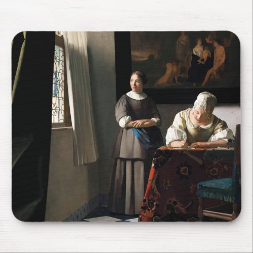 Vermeer _ Lady Writing a Letter with her Maid Mouse Pad