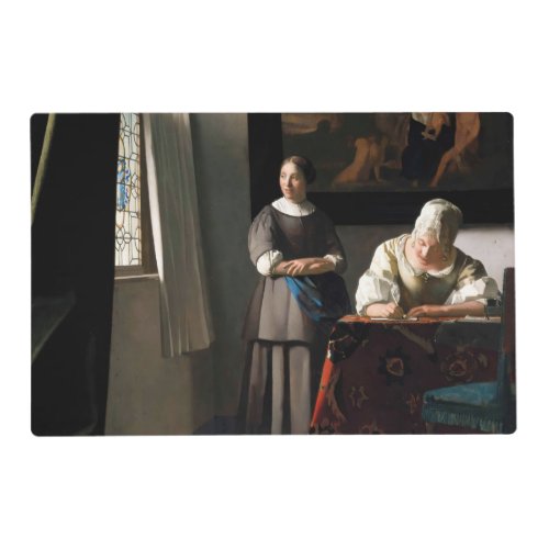Vermeer _ Lady Writing a Letter with her Maid Placemat