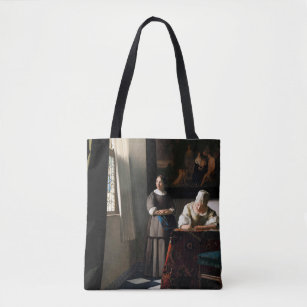 Vermeer - Lady Writing a Letter with her Maid Tote Bag