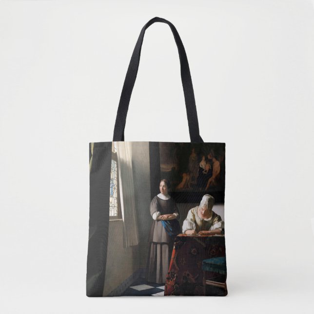 Vermeer - Lady Writing a Letter with her Maid Tote Bag (Front)