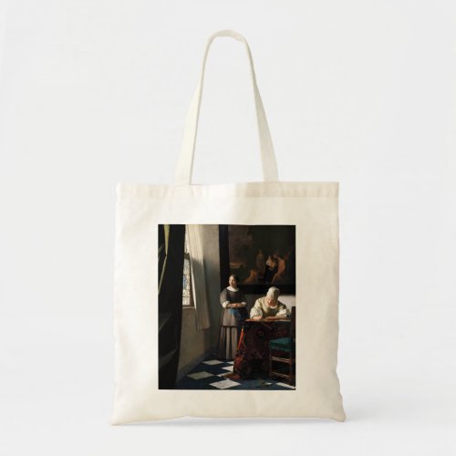 Vermeer _ Lady Writing a Letter with her Maid Tote Bag