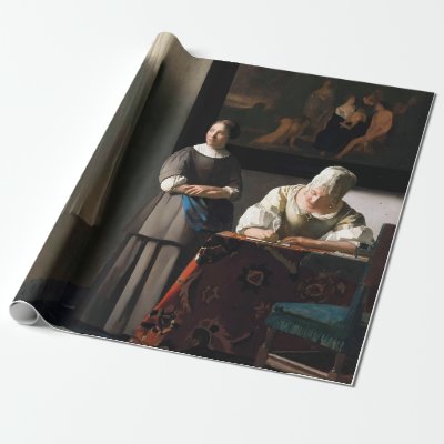 Vermeer - Lady Writing a Letter with her Maid Wrapping Paper