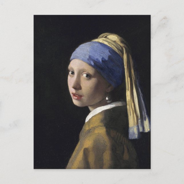 Vermeer Painting - Girl With a Pearl Earring Postcard (Front)