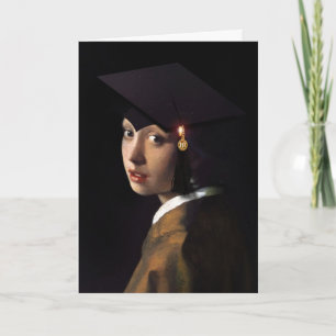Vermeer Pearl Earring Graduation Grad Cap Card