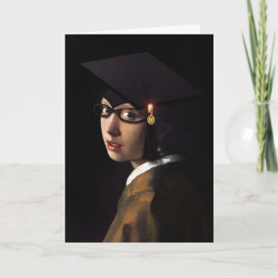 Vermeer Pearl Earring Graduation Grad Cap Card