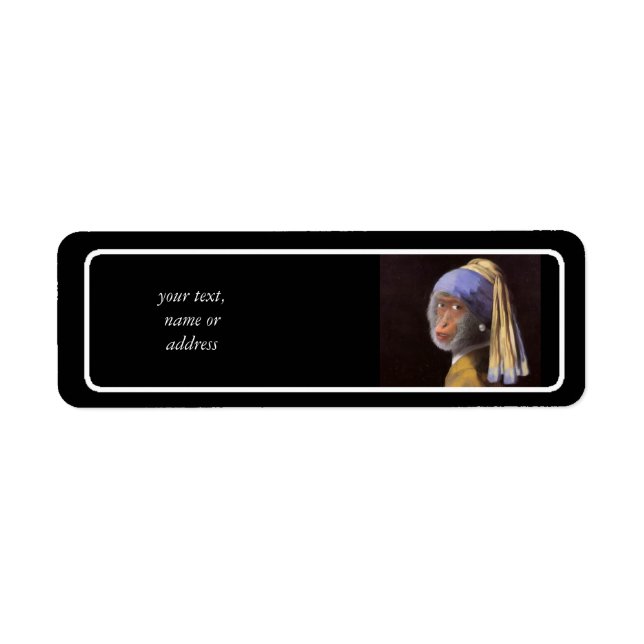 Vermeer Pearl Earring Monkey Chimp Label (Front)