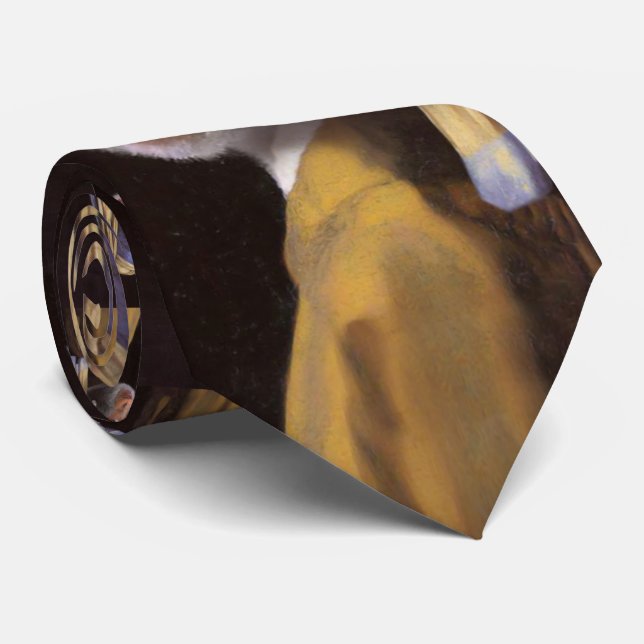 Vermeer Pearl Earring Monkey Chimp Neck Tie (Rolled)
