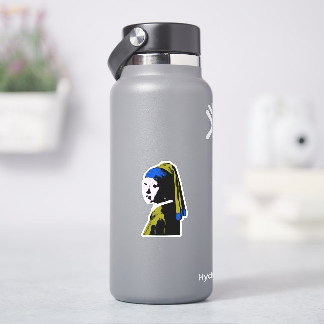 Vermeer Pearl Earring  Pop Art Sticker (HydroFlask)