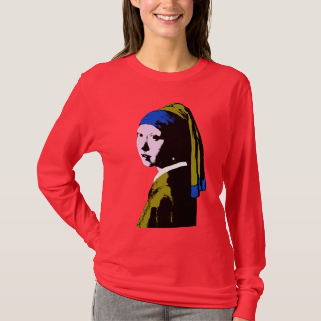 Vermeer Pearl Earring  Pop Art T-Shirt (Front)