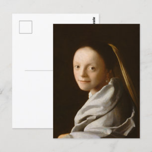 Vermeer - Portrait of a Young Woman Fine Art Postcard