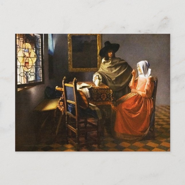 Vermeer The Glass of Wine Postcard (Front)
