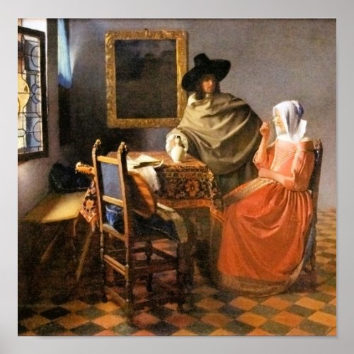 Vermeer _ The Glass of Wine  Poster