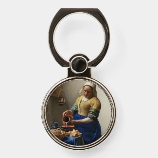 Vermeer, The Milkmaid - Dutch Fine Art Phone Ring Stand