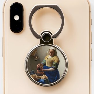 Vermeer, The Milkmaid - Dutch Fine Art Phone Ring Stand