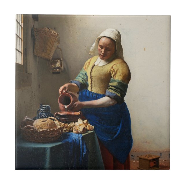 Vermeer The Milkmaid Tile (Front)