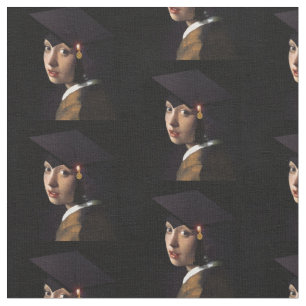 Vermeer's Girl with Grad Cap Fabric