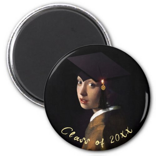 Vermeers Pearl Girl Graduation Magnet