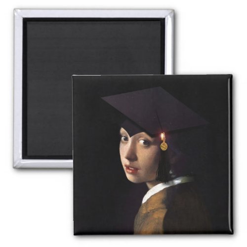 Vermeers Pearl Girl Graduation Magnet