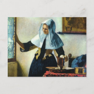 Vermeer's Young Woman with a Water Pitcher ca 1665 Postcard