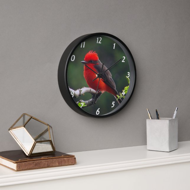 Vermilion Flycatcher Wall Clock (Office)