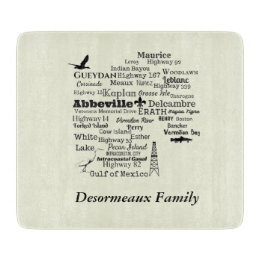 Vermilion Parish Louisiana Places Cutting Board