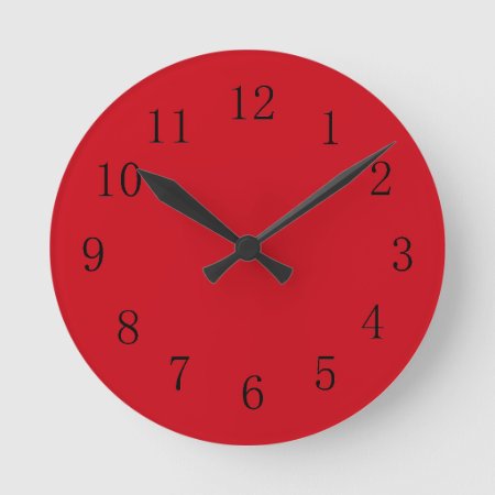 Vermilion Red Kitchen Wall Clock