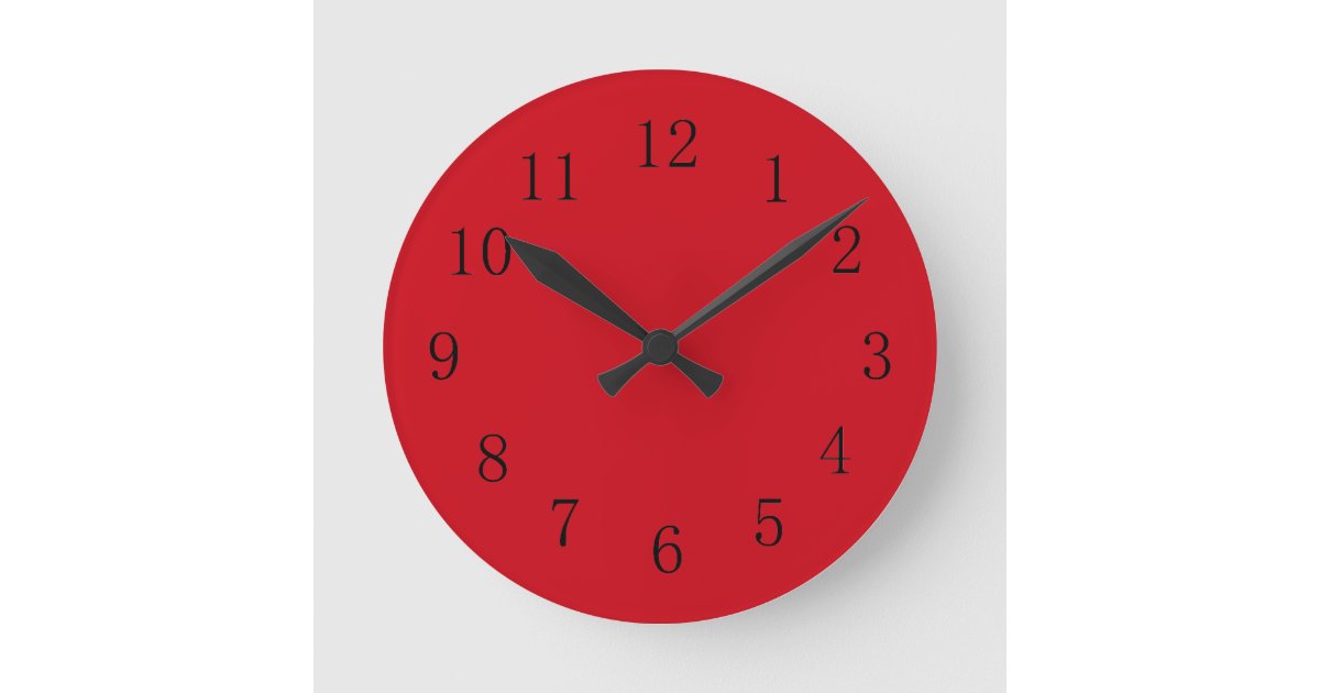 Vermilion Red Kitchen Wall Clock Zazzle